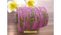 Multi Seeds Beading Cuff Bracelets Motif 